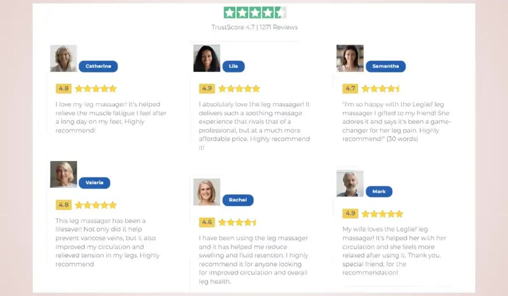 Leglief Customer feedback